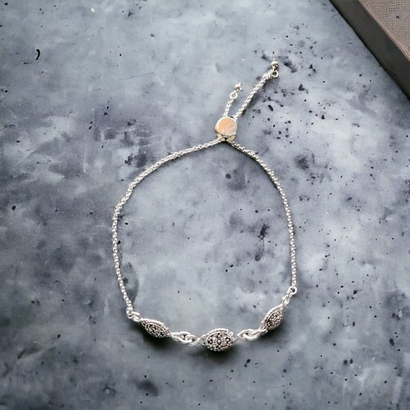 NEW GENUINE MARCASITE Fine Silver Plated Bracelet. - Picture 3 of 7